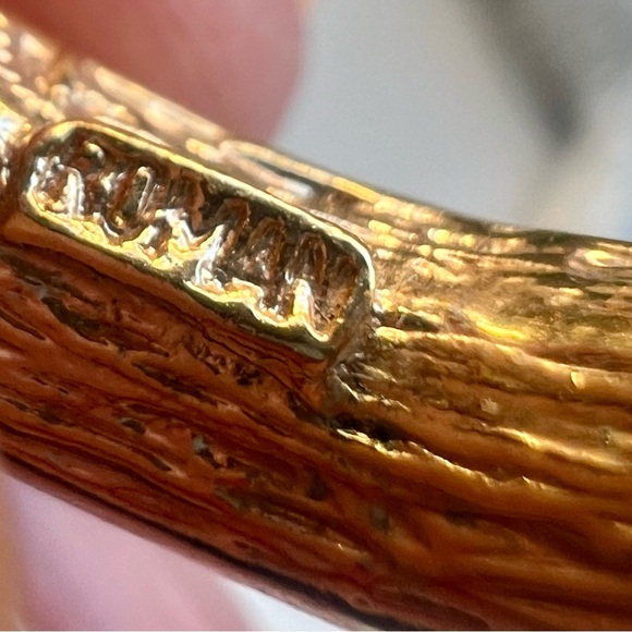 Vintage Roman Rainbow Crystal Half Hoop Earrings Gold Tone - Picture 4 of 5